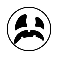 Halloween face icon vector. Scary face illustration sign. Funny Face symbol. Pumpkin face logo.