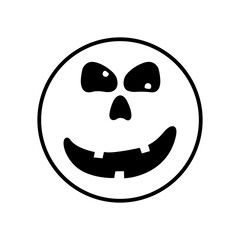 Halloween face icon vector. Scary face illustration sign. Funny Face symbol. Pumpkin face logo.