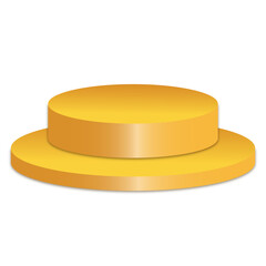 yellow podium 3d element for product presentation transparent background