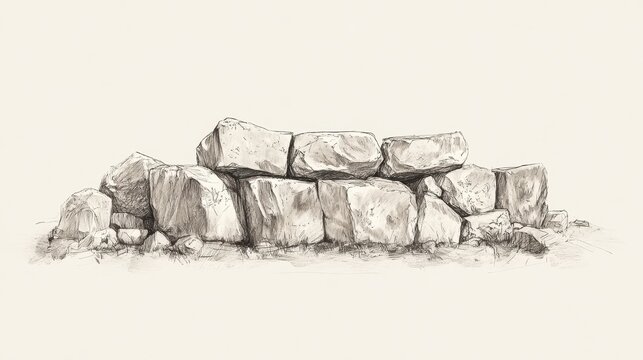 Crossing the Jordan: Memorial of twelve stones by the Jordan River, symbolizing God&rsquo;s power and faithfulness, biblical illustration, Beige Background