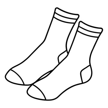 pair of white socks outline clip art preview