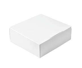 Fototapeta premium Square white cardboard box mockup isolated on transparent background