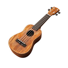 Fototapeta premium Beautifully crafted wooden ukulele with smooth finish on a clean white background