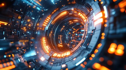 Fototapeta premium Futuristic Space Station Marvel Bird's Eye View Wonder