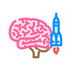 rocket brainstorm color icon vector. rocket brainstorm sign. isolated symbol illustration