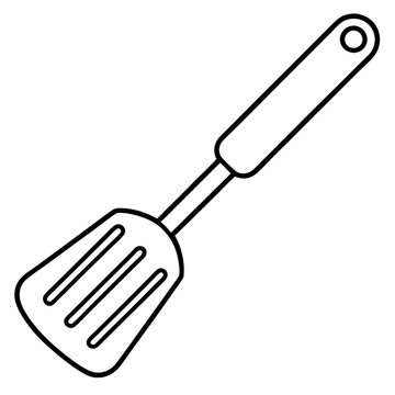 recommend clip art: spatula outline coloring book page line art illustration digital drawing