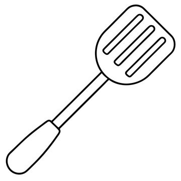 recommend clip art: spatula outline coloring book page line art illustration digital drawing