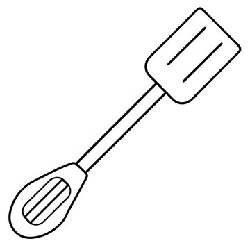 recommend clip art: spatula outline coloring book page line art illustration digital drawing