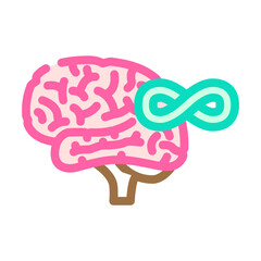 infinity brainstorm color icon vector. infinity brainstorm sign. isolated symbol illustration