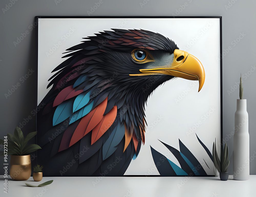 Wall mural Adler auf einer Leinwand