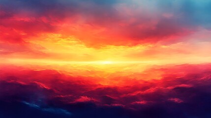 Obraz premium Abstract sunset, smooth rounded shapes, warm gradient, soft edges, serene sky
