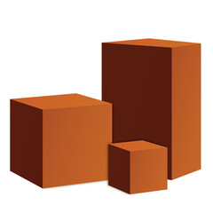 brown podium 3d element for product presentation transparent background