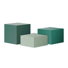 green podium 3d element for product presentation transparent background
