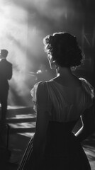 Black and white still of a classic movie scene, classic movie, history
