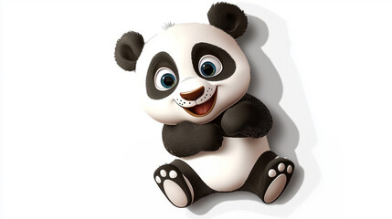 Cartoon panda isolated on white background