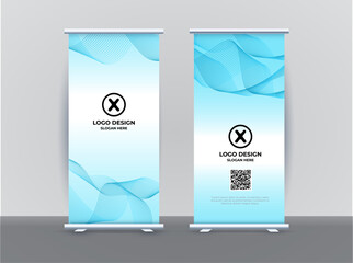 Abstract wave banners vector illustration. Stand banner and roll banner. Template Flyer, brochure,business card, print