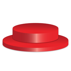 Red podium 3d element with transparent background for product presentation