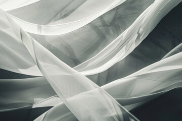 Obraz premium Ethereal photograph of delicate, flowing fabric, creating a serene and dreamlike atmosphere.
