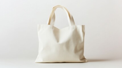 Simple white tote bag resting against a light backdrop showcasing its versatile design and practical use for daily errands