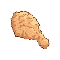 Piece of Chicken Leg, Fried Chicken Illustration, Fried Chicken Icon, Chicken Drumstick, Meat drawing