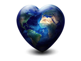 Naklejka premium heart shaped earth globe,heart in the earth shape