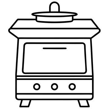recommend clip art: stove outline coloring book page line art illustration digital drawing
