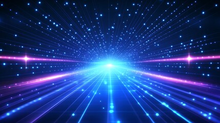 Fototapeta premium A mesmerizing burst of light and color, showcasing radiant beams and vibrant particles in a stunning cosmic display.