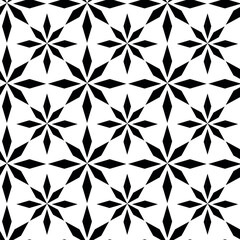 Abstract geometric pattern with crosses, stripes, lines. Seamless vector background. White and black ornament. Modern reticulated graphic design.