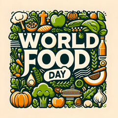 Fototapeta premium Earthy Elegance, World Food Day Typography