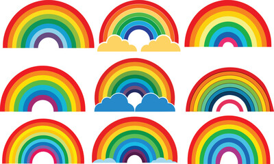Obraz premium Simple colorful cute rainbow vector illustration