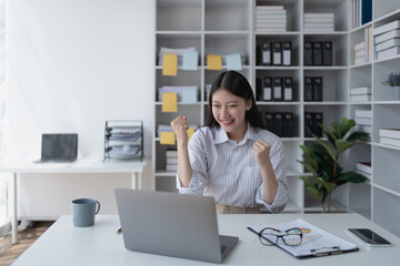 woman happiness plans for financial success by integrating budget and marketing strategies to...