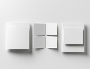 Four panel double gate fold brochure blank white template for presentation design and mockup.