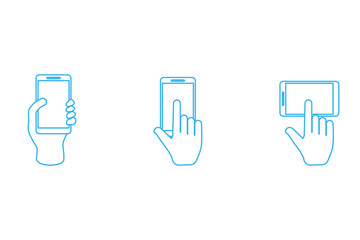hand touch smartphone icon