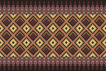 Ethnic pattern seamless pixel art for Fabric geometric ethnic pattern seamless,Pixel pattern art wallpaper Background, Design for fabric, curtain, carpet ,geometry seamless pattern art illustration