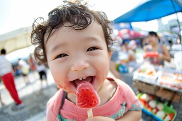 Cute baby boy curly hair looking curiously. Adorable curly-haired baby boy laughing happily. Pure delight experienced child's unfettered laughter.