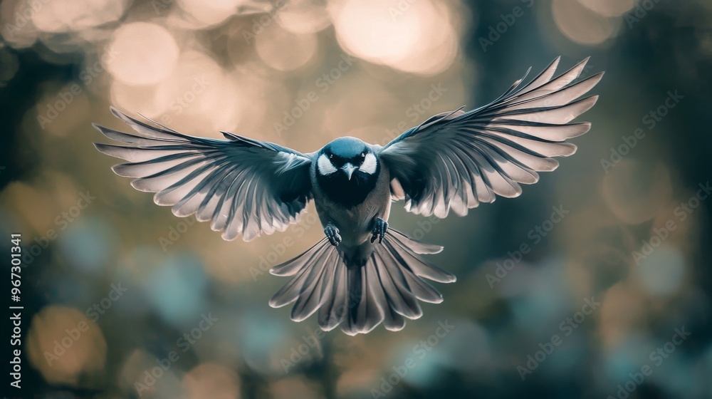 Poster a bird diving or swooping close to the camera, with a sense of speed and agility captured in the mom