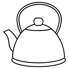 Obraz premium tea kettle outline coloring book page line art illustration digital drawing