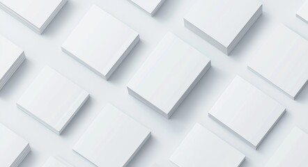 Business card mockup with multiple horizontal pages for branding, corporate identity, advertising, stationery, graphic design. Modern 3D mock up in realistic rendering.