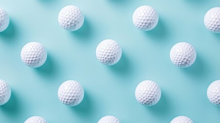 Fototapeta premium A striking white golf ball is set against a pastel blue background.