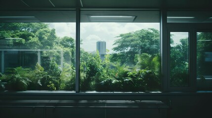 A photo of a hospital window