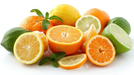 Tangerines, Lemons, and Limes Arranged to Celebrate Freshness and Flavorful Delights