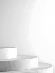 Minimalist White Marble Podium Display
