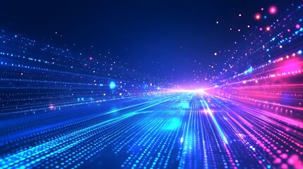 Obraz premium Abstract digital data flow with vibrant colors. Perfect for showcasing technology, innovation, and modern design concepts.