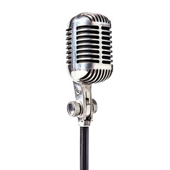 Fototapeta premium PNG. Vintage metal microphone on transparent background