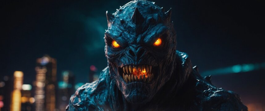 monster from out of space with teeth horror vivid night wallpaper.