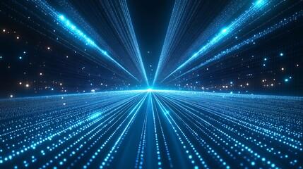 Obraz premium Dynamic blue light rays create a mesmerizing abstract background, perfect for technology and futuristic themes.