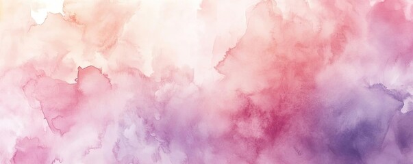 Fototapeta premium A serene watercolor background blending soft hues of pink, purple, and beige, perfect for design and artistic projects.