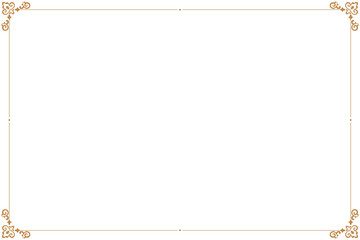 Elements of ornate vintage frames. Gold on white classic calligraphy swirls, floral motifs. Design print for greeting cards, wedding invitations, restaurant menu, royal certificates. Set 114