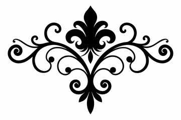 A sophisticated French lace pattern with intricate swirls and curves, suitable for upscale invitations or decor projects vector art illustration