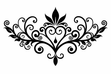 A sophisticated French lace pattern with intricate swirls and curves, suitable for upscale invitations or decor projects vector art illustration